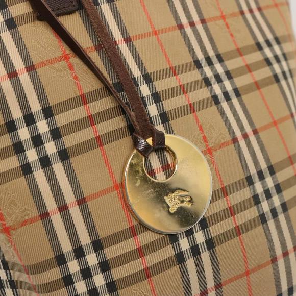 BURBERRY Nova Check Tote Bag Canvas Beige Black Auth ep4012 - Picture 10 of 16